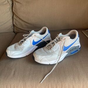 Nike Men's Beige and Blue Air Sneakers